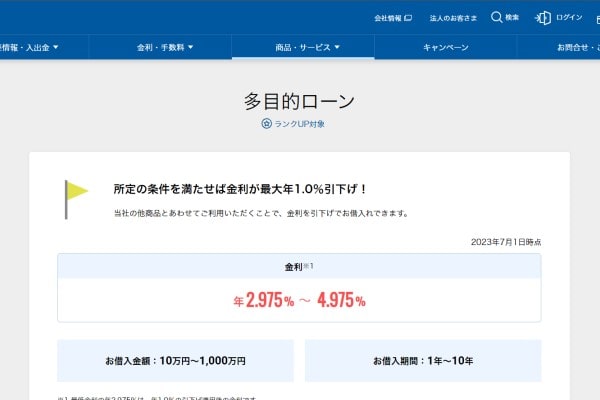 住信SBIネット銀行多目的ローン